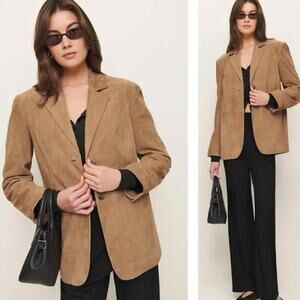 NWT REFORMATION Veda Leon Oversized Suede Blazer Pecan Medium M
